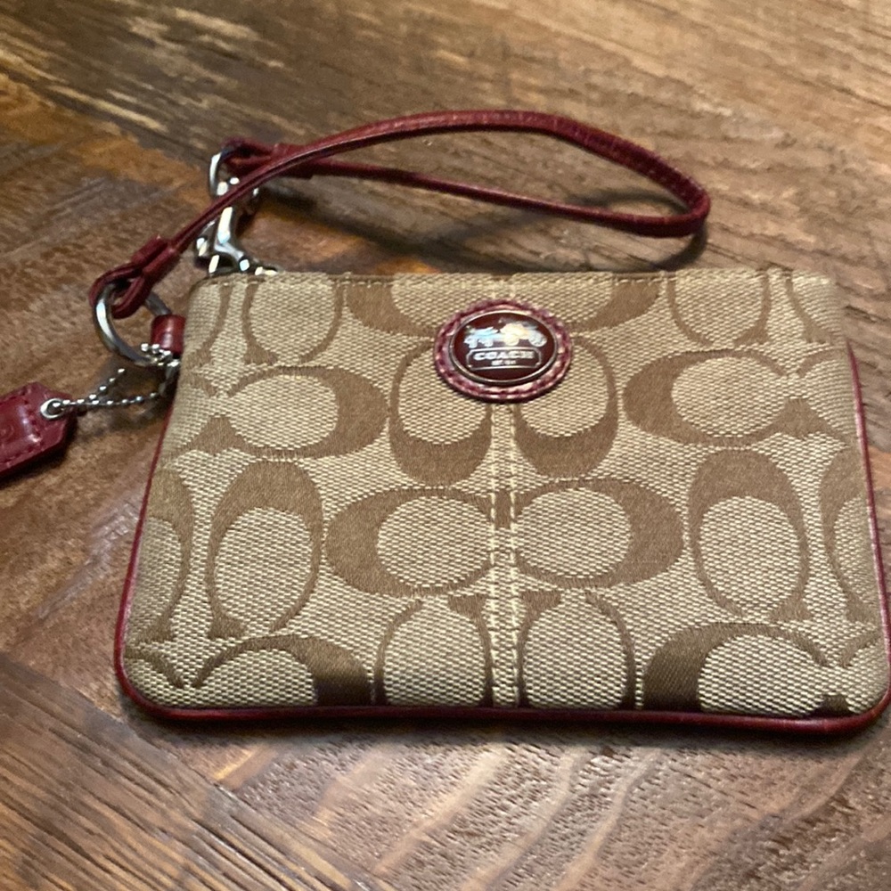 Coach canvas wristlet